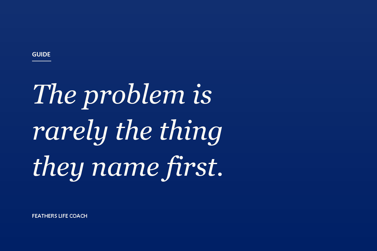 A line from this guide, set large: the problem is rarely the thing they name first.